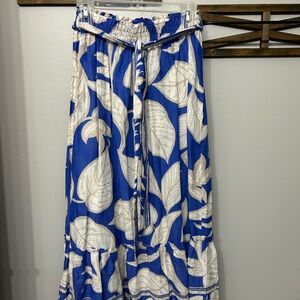 Rachel Zoe Blue and Cream Maxi Skirt